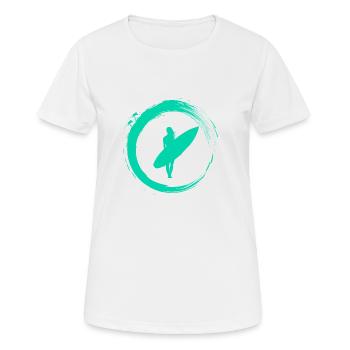 Surfergirl - Frauen T-Shirt atmungsaktiv - Weiß - Vorne - AI Model Female 172 dark (172cm)