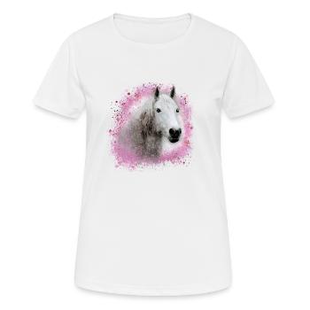 pferd ,schimmel ,graffiti , malerei,weisses pferd, - Frauen T-Shirt atmungsaktiv - Weiß - Vorne - AI Model Female 172 dark (172cm)