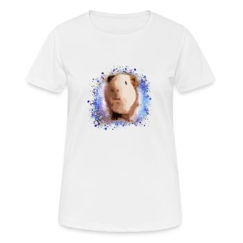 cochon d’Inde, graffiti, peinture, vert, bleu - T-shirt respirant Femme - blanc - Devant - AI Model Female 172 dark (172cm)