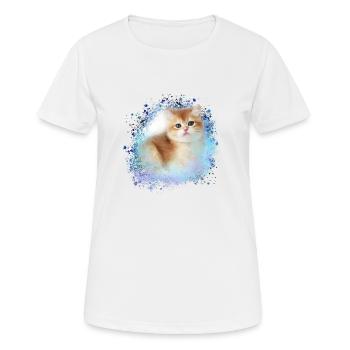 chaton, chaton, chaton, graffiti, peinture - T-shirt respirant Femme - blanc - Devant - AI Model Female 172 dark (172cm)