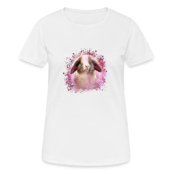 rabbit, rabbit, blue, graffiti, painting, - Women's Breathable T-Shirt - white - Front - AI Model Female 172 dark (172cm)