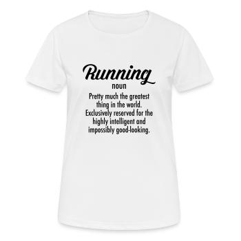 Running Definition - LäuferMarathon Joggen - Frauen T-Shirt atmungsaktiv - Weiß - Vorne - AI Model Female 172 dark (172cm)