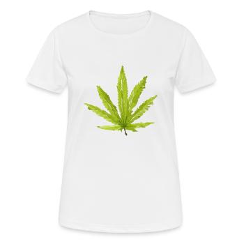 Hemp Leaf - Women's Breathable T-Shirt - white - Front - AI Model Female 172 dark (172cm)