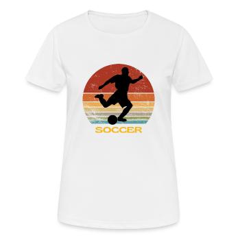 Conception illustrée de soccer - T-shirt respirant Femme - blanc - Devant - AI Model Female 172 dark (172cm)