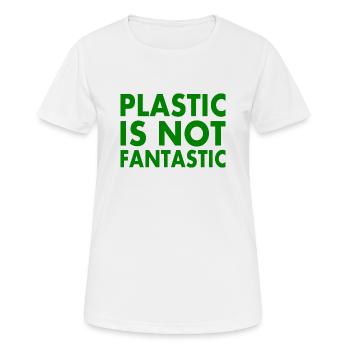 Plastic is not fantastic - Women's Breathable T-Shirt - white - Front - AI Model Female 172 dark (172cm)