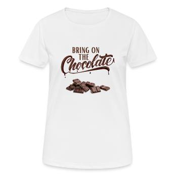 Apportez le chocolat - Schokoliebe - T-shirt respirant Femme - blanc - Devant - AI Model Female 172 dark (172cm)