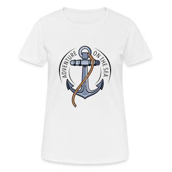 Anker für das Abenteuer und segeln machen Segler - Frauen T-Shirt atmungsaktiv - Weiß - Vorne - AI Model Female 172 dark (172cm)