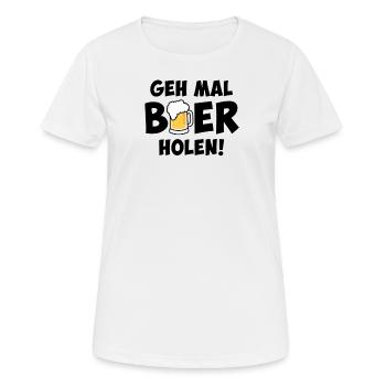 Aller chercher de la bière - T-shirt respirant Femme - blanc - Devant - AI Model Female 172 dark (172cm)