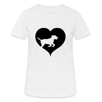 Hunde mit Herz schwarz - Frauen T-Shirt atmungsaktiv - Weiß - Vorne - AI Model Female 172 dark (172cm)