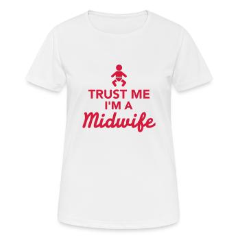 Hebamme - Frauen T-Shirt atmungsaktiv - Weiß - Vorne - AI Model Female 172 dark (172cm)