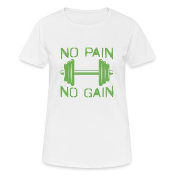 Pas de douleur, pas de gain - T-shirt respirant Femme - blanc - Devant - AI Model Female 172 dark (172cm)