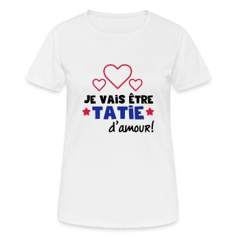 tatie d'amour - T-shirt respirant Femme - blanc - Devant - AI Model Female 172 dark (172cm)