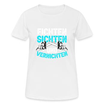 Fichten Sichten und Vernichten Wald Holz Forst - Frauen T-Shirt atmungsaktiv - Weiß - Vorne - AI Model Female 172 dark (172cm)