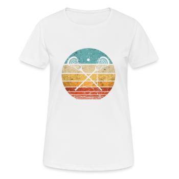 Lacrosse Lacrosse Racket vintage retro sun - Women's Breathable T-Shirt - white - Front - AI Model Female 172 dark (172cm)