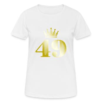 49 Zahl Krone Gold - Frauen T-Shirt atmungsaktiv - Weiß - Vorne - AI Model Female 172 dark (172cm)