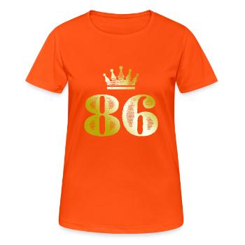 86 Numéro Couronne Or - T-shirt respirant Femme - orange néon - Devant - AI Model Female 172 dark (172cm)