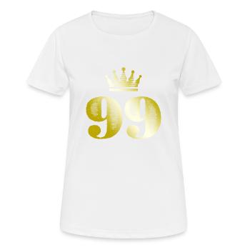 99 Number Crown Gold - Women's Breathable T-Shirt - white - Front - AI Model Female 172 dark (172cm)