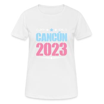 Cancun 2023 - Women's Breathable T-Shirt - white - Front - AI Model Female 172 dark (172cm)