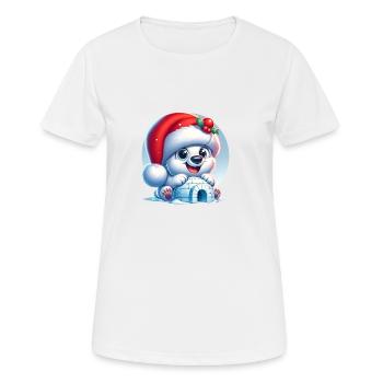 nounours polaire - T-shirt respirant Femme - blanc - Devant - AI Model Female 172 dark (172cm)