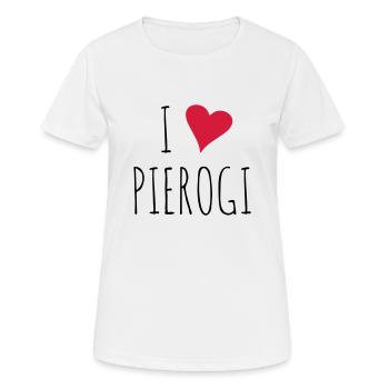 J'aime pierogi | Spécialités alimentaires polonaises - T-shirt respirant Femme - blanc - Devant - AI Model Female 172 dark (172cm)