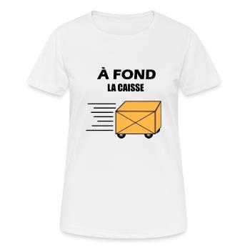 A FOND LA CAISSE - T-shirt respirant Femme - blanc - Devant - AI Model Female 172 dark (172cm)