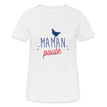 Maman poule - T-shirt respirant Femme - blanc - Devant - AI Model Female 172 dark (172cm)