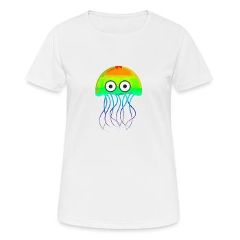 Qualle - Frauen T-Shirt atmungsaktiv - Weiß - Vorne - AI Model Female 172 dark (172cm)