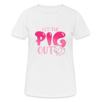 Laissez sortir le cochon. - T-shirt respirant Femme - blanc - Devant - AI Model Female 172 dark (172cm)