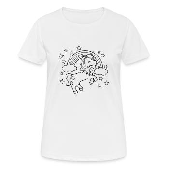 Unicorn Coloring Creative Design Kids DIY - Women's Breathable T-Shirt - white - Front - AI Model Female 172 dark (172cm)