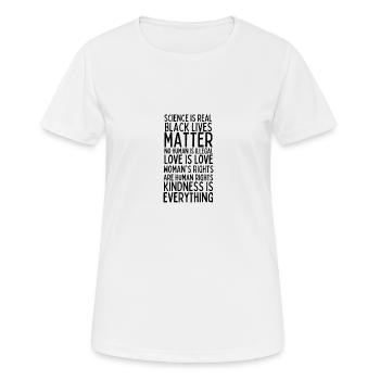 Black Lives Matter Human Rights Respect Love Real - Women's Breathable T-Shirt - white - Front - AI Model Female 172 dark (172cm)