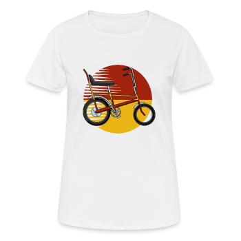Vélo rétro de mémoire d’enfance - T-shirt respirant Femme - blanc - Devant - AI Model Female 172 dark (172cm)