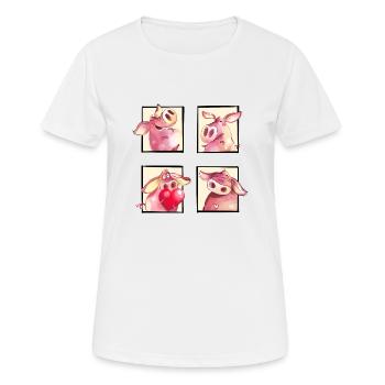 Funny little pig pigs cool sow - Women's Breathable T-Shirt - white - Front - AI Model Female 172 dark (172cm)