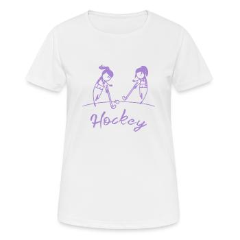 field hockey girl hockey player hockey game - Women's Breathable T-Shirt - white - Front - AI Model Female 172 dark (172cm)