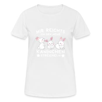 Mir reichts ich gehe meine Kaninchen streichen - Frauen T-Shirt atmungsaktiv - Weiß - Vorne - AI Model Female 172 dark (172cm)