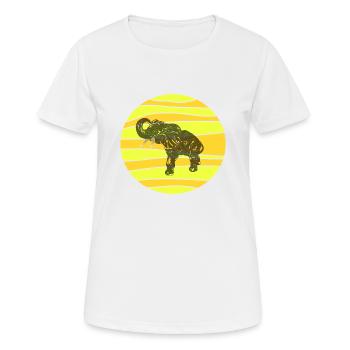 Eléphant noble au look typiquement africain. - T-shirt respirant Femme - blanc - Devant - AI Model Female 172 dark (172cm)