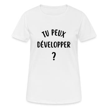 tu peux développer - T-shirt respirant Femme - blanc - Devant - AI Model Female 172 dark (172cm)