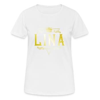 Lina - Frauen T-Shirt atmungsaktiv - Weiß - Vorne - AI Model Female 172 dark (172cm)