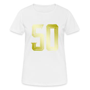 Symbole de 50 chiffres - T-shirt respirant Femme - blanc - Devant - AI Model Female 172 dark (172cm)