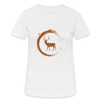 Hirsch - Frauen T-Shirt atmungsaktiv - Weiß - Vorne - AI Model Female 172 dark (172cm)