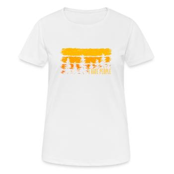 I HATE PEOPLE ich hasse menschen wald natur forest - Frauen T-Shirt atmungsaktiv - Weiß - Vorne - AI Model Female 172 dark (172cm)