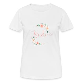 Pastel half wreath 2 team bride 1 - Women's Breathable T-Shirt - white - Front - AI Model Female 172 dark (172cm)