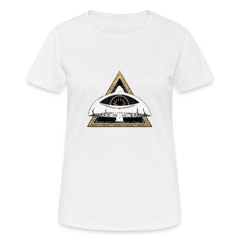 Psychedelischer Zauberpilz - Frauen T-Shirt atmungsaktiv - Weiß - Vorne - AI Model Female 172 dark (172cm)