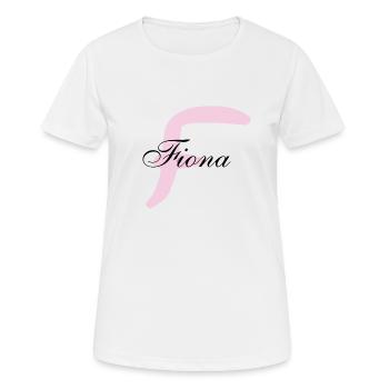Nom prénom Fiona - T-shirt respirant Femme - blanc - Devant - AI Model Female 172 dark (172cm)