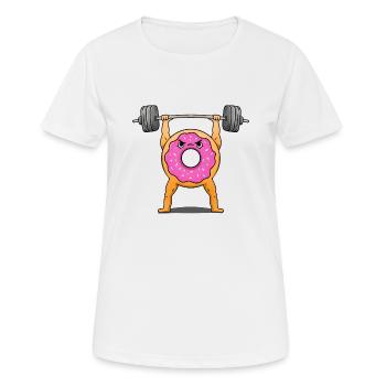Weightlifting donut - Women's Breathable T-Shirt - white - Front - AI Model Female 172 dark (172cm)