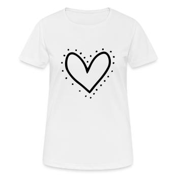 Herz Emoji Skizze - Frauen T-Shirt atmungsaktiv - Weiß - Vorne - AI Model Female 172 dark (172cm)