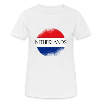 Netherlands ,Holland Football, Netherlands - Women's Breathable T-Shirt - white - Front - AI Model Female 172 dark (172cm)