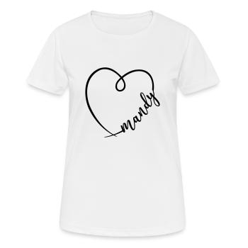 Mandy Name Vorname Herz Zeichnung - Frauen T-Shirt atmungsaktiv - Weiß - Vorne - AI Model Female 172 dark (172cm)