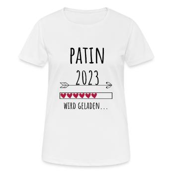 Patin 2023 Patentante Tante Geschenk Taufe - Frauen T-Shirt atmungsaktiv - Weiß - Vorne - AI Model Female 172 dark (172cm)