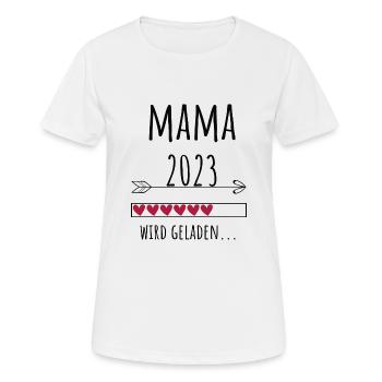 werdende Mama 2023 Schwangerschaft Baby Geschenk - Frauen T-Shirt atmungsaktiv - Weiß - Vorne - AI Model Female 172 dark (172cm)