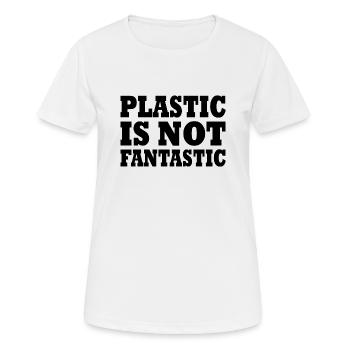 Plastic is not fantastic - Women's Breathable T-Shirt - white - Front - AI Model Female 172 dark (172cm)